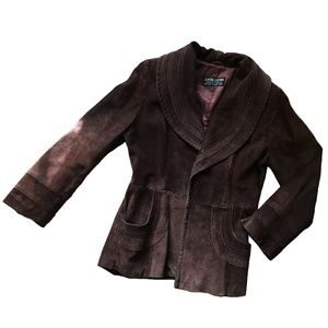 1970s Dark Brown Suede Jacket Medium 70s